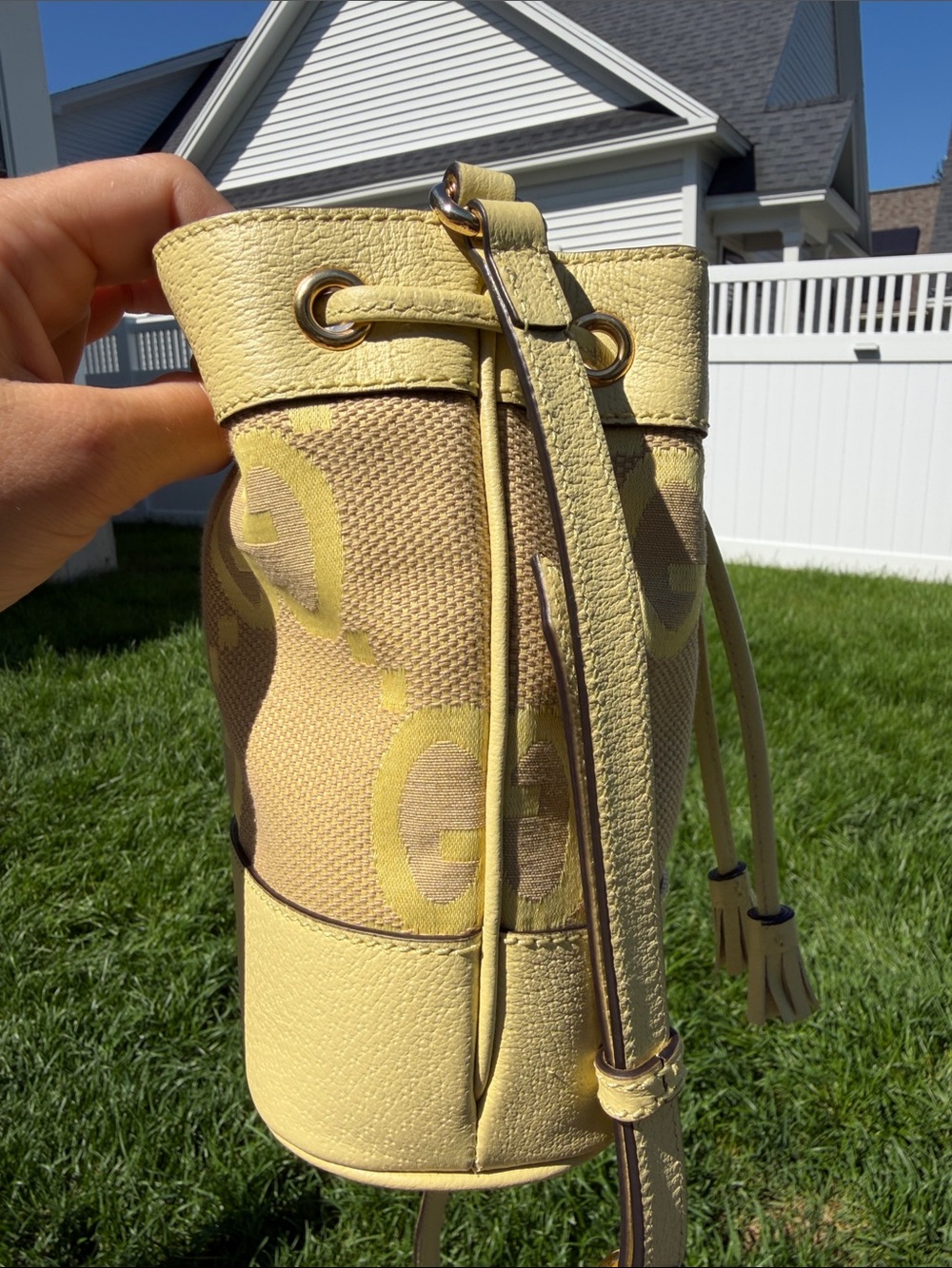 NWOT Gucci Ophidia Bucket Bag in Jumbo GG-Print Canvas - Picture 5 of 9